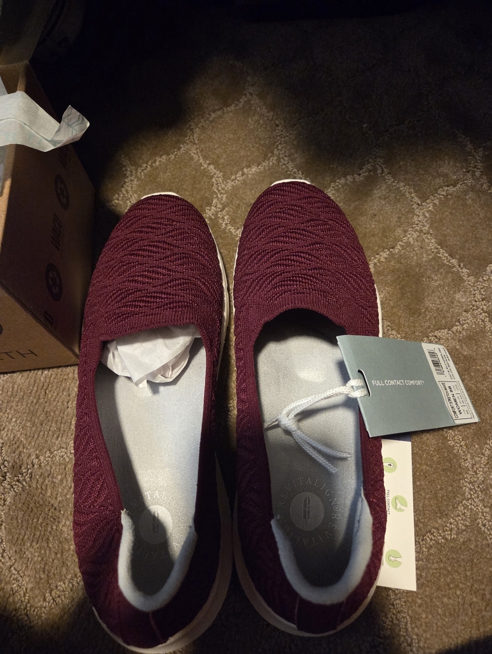 Women’s Slip-On Knit Sneakers in Burgundy